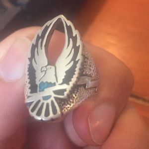 Real silver eagle ring size 11